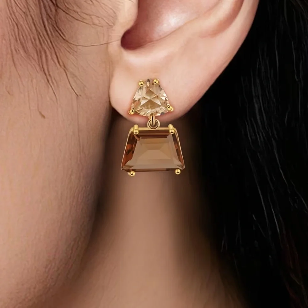 NEW❗️Elegant Gold and Brown Drop Earrings. 🤎